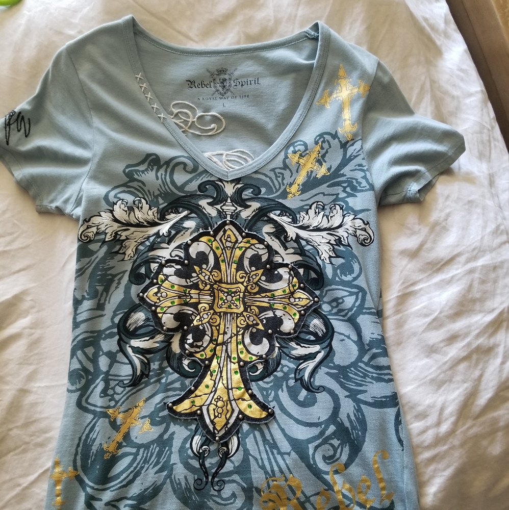 Rebel Spirit TShirt with Cross